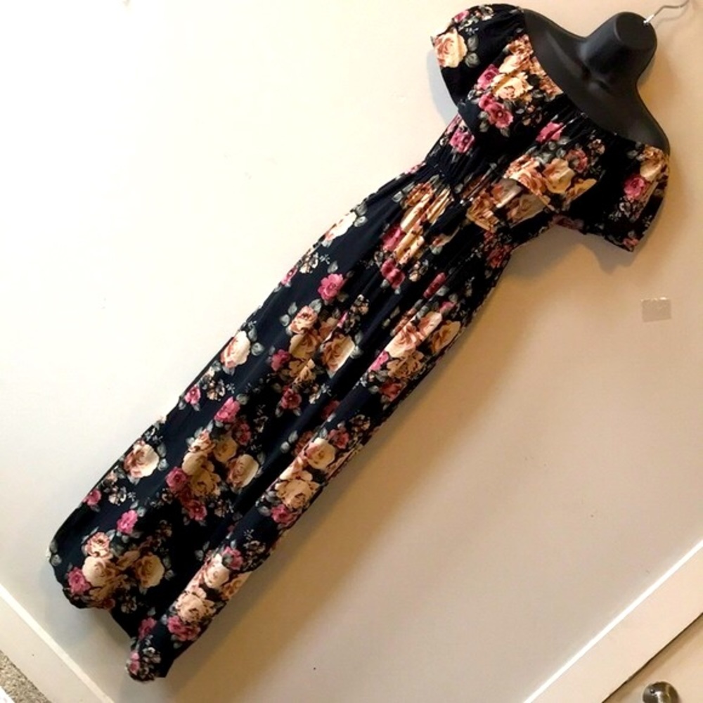 Large Floral Off The Shoulder Dress